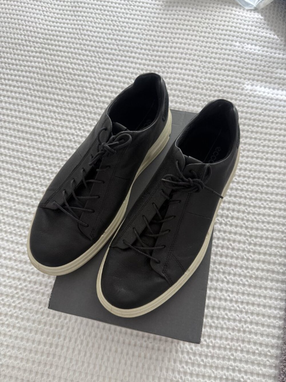 ECCO Soft X M Black Leather Sneakers Men’s EU 45 US 11-11.5